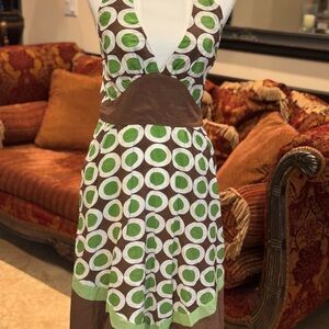 Kaitlyn Green and White Plunge Sundress